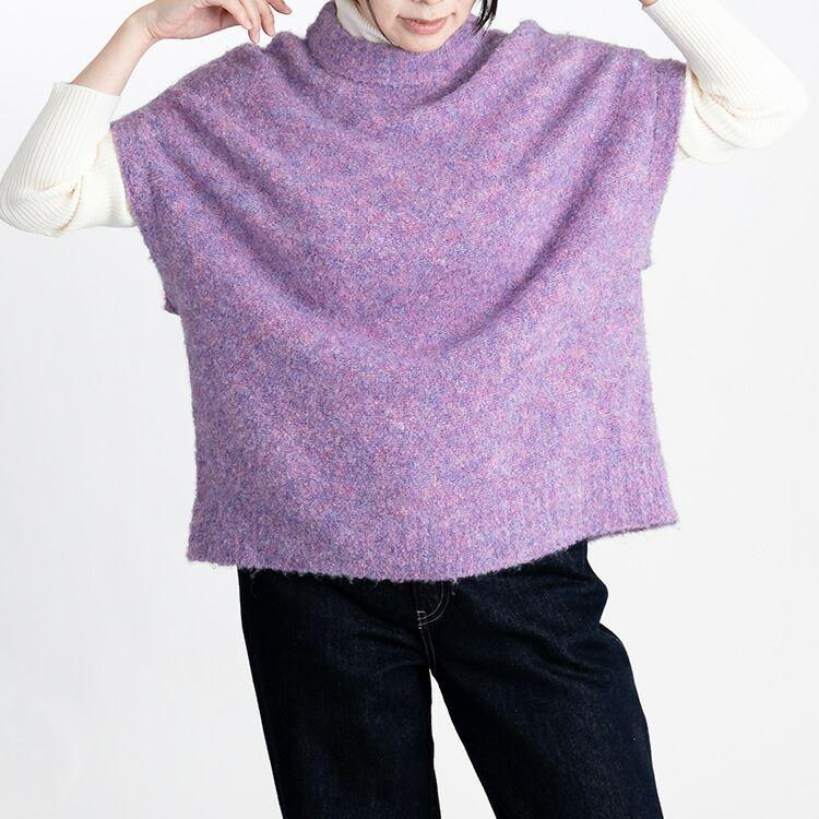 【送料無料/再入荷】 色使いが綺麗なブークレベスト 4色 M-L 洗える レディース トップス ニット プルオーバー 色鮮やか 毛 春秋冬 |  | 11