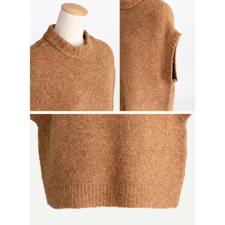 【送料無料/再入荷】 色使いが綺麗なブークレベスト 4色 M-L 洗える レディース トップス ニット プルオーバー 色鮮やか 毛 春秋冬 |  | 13