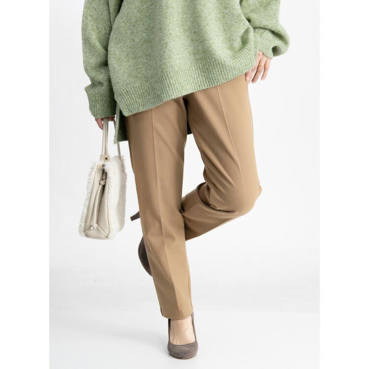 【送料無料/日本製】 裏起毛センターラインテーパードパンツ M-LL 6色 洗える 裏起毛 伸縮性 レディース ボトムス パンツ ウエストゴム カシミヤタッチ |  | 11