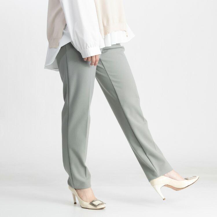 【送料無料/日本製】 裏起毛センターラインテーパードパンツ M-LL 6色 洗える 裏起毛 伸縮性 レディース ボトムス パンツ ウエストゴム カシミヤタッチ |  | 13