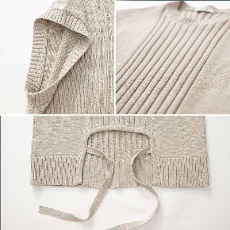 【送料無料】 バックリボンニットベスト 4色 洗える トップス ニット レイヤード ベスト レディース 重ね着 リラックス 綿 アクリル ローゲージニット |  | 15