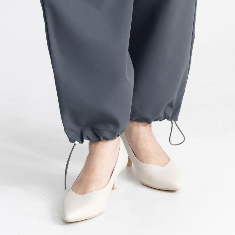 【送料無料】大人のカーゴパンツ 4色 M L 洗える レディース ボトムス パンツ ワークパンツ ウエストゴム ポケット付 ミリタリー パラシュートパンツ ポプリン |  | 11