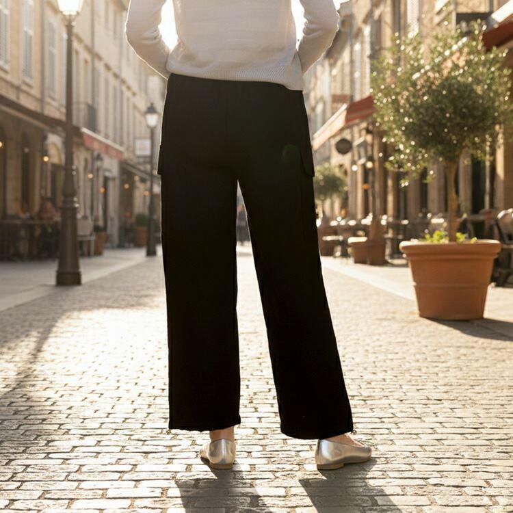 【送料無料】大人のカーゴパンツ 4色 M L 洗える レディース ボトムス パンツ ワークパンツ ウエストゴム ポケット付 ミリタリー パラシュートパンツ ポプリン |  | 13