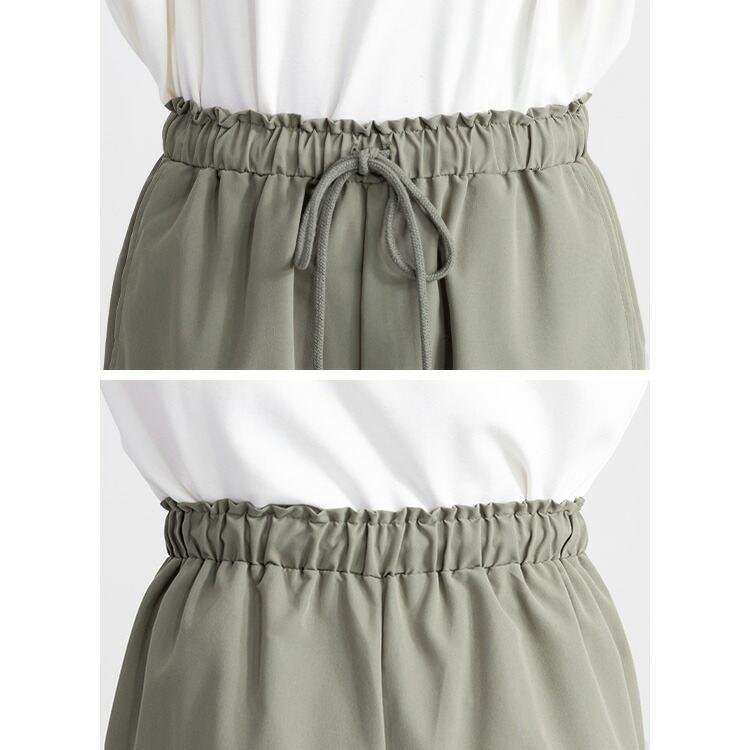 【送料無料】大人のカーゴパンツ 4色 M L 洗える レディース ボトムス パンツ ワークパンツ ウエストゴム ポケット付 ミリタリー パラシュートパンツ ポプリン |  | 14