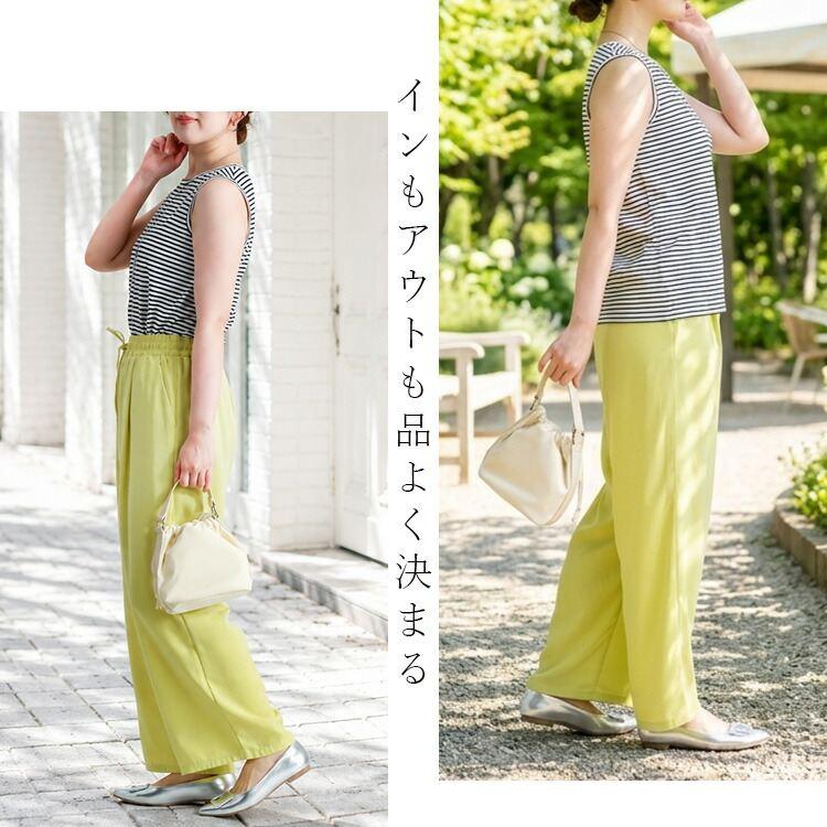 【送料無料/再入荷】 綿モダールボーダーノースリーブT 3色 M L 洗える レディース トップス インナー カットソー Tシャツ タンクトップ 細ボーダー コットン 夏 |  | 15