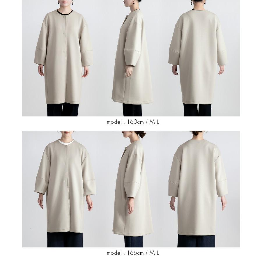 【送料無料/再入荷】 ダンボールニットコート 2色 M-L 洗える 防シワ 長袖 レディース アウター コート 春コート ブラインドホック ぽわん袖 袖のみ裏地 |  | 16