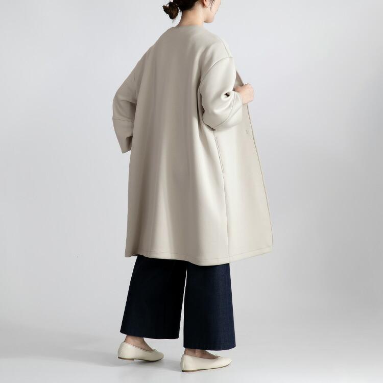 【送料無料/再入荷】 ダンボールニットコート 2色 M-L 洗える 防シワ 長袖 レディース アウター コート 春コート ブラインドホック ぽわん袖 袖のみ裏地 |  | 07