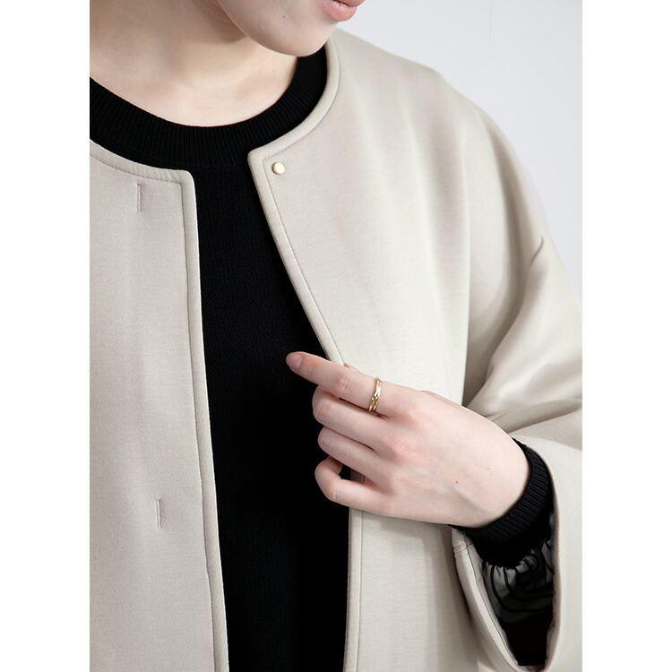 【送料無料/再入荷】 ダンボールニットコート 2色 M-L 洗える 防シワ 長袖 レディース アウター コート 春コート 秋コート ブラインドホック ぽわん袖 |  | 08