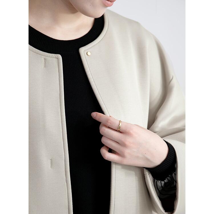 【送料無料/再入荷】 ダンボールニットコート 2色 M-L 洗える 防シワ 長袖 レディース アウター コート 春コート ブラインドホック ぽわん袖 袖のみ裏地 |  | 08