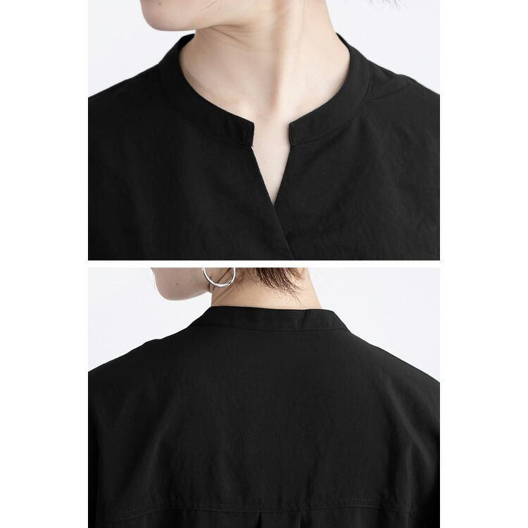 【送料無料/再入荷】ラクなのに細見えするスキッパーブラウス 5色 M-L 洗える 6分袖 軽量 レディース トップス ブラウス チュニック アイロン不要 春夏秋 |  | 15