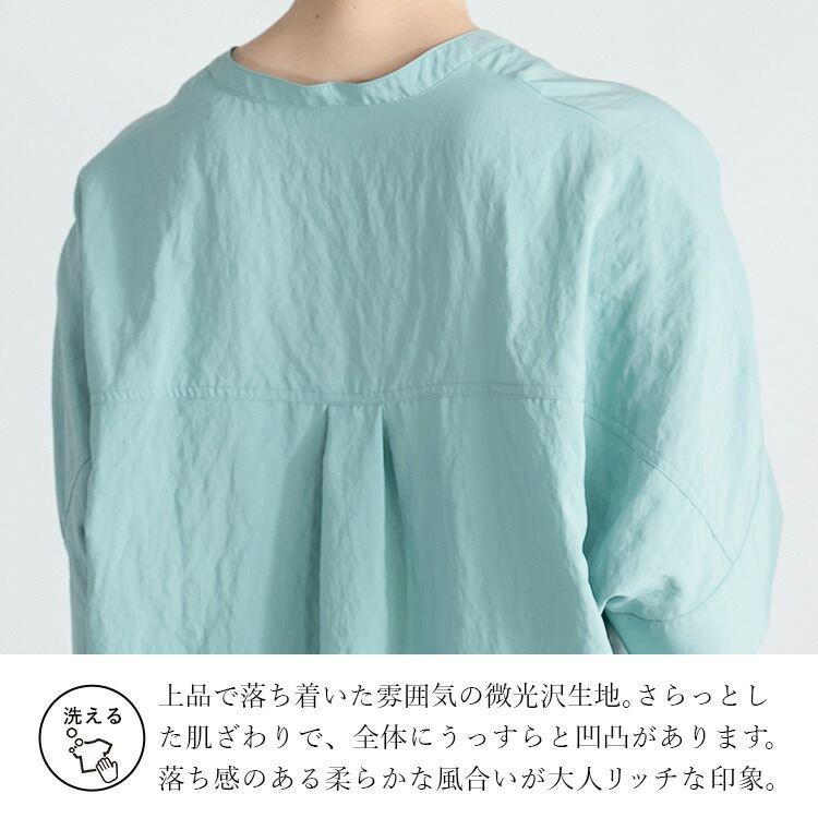 【送料無料/再入荷】ラクなのに細見えするスキッパーブラウス 5色 M-L 洗える 6分袖 軽量 レディース トップス ブラウス チュニック アイロン不要 |  | 03