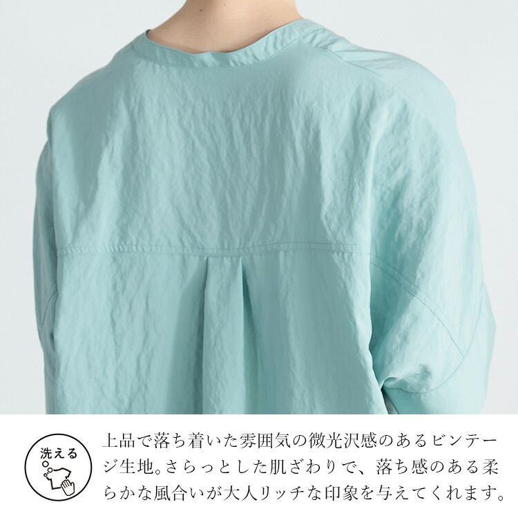 【送料無料/再入荷】ラクなのに細見えするスキッパーブラウス 5色 M-L 洗える 6分袖 軽量 レディース トップス ブラウス チュニック アイロン不要 春夏秋 |  | 03