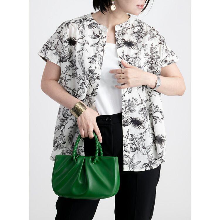 【送料無料】UVカット花柄ブラウス 洗える レディースファッション ブラウス チュニック UV 紫外線対策 花柄 綿 涼しい キレイめ 上品 大人 |  | 06