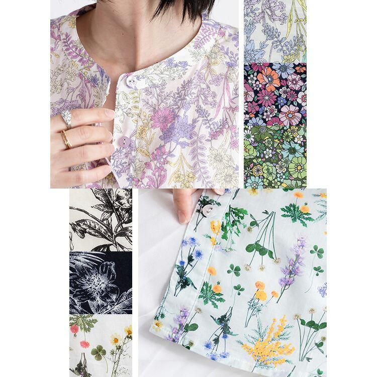 【送料無料】UVカット花柄ブラウス 洗える レディースファッション ブラウス チュニック UV 紫外線対策 花柄 綿 涼しい キレイめ 上品 大人 |  | 07