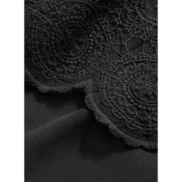 【送料無料/再入荷】 レースブラウス 3色 M-LL 長袖 洗える スカラップ刺繍 レディース トップス ブラウス フォーマル 冠婚葬祭 オフィス オケージョン デート |  | 06