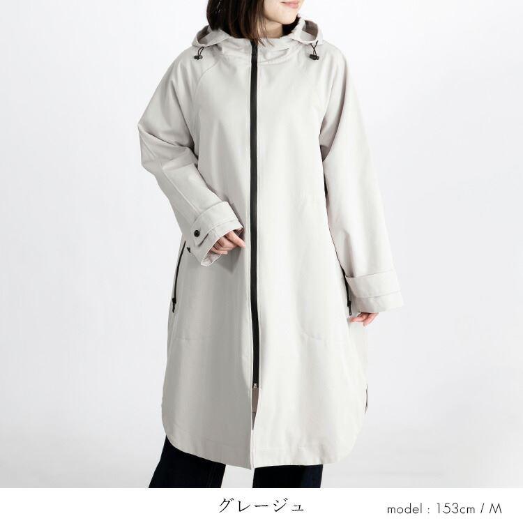 【送料無料】 ツイルロングコート 4色 M L 洗える 綿混 レディース アウター コート ロングコート フード付き 取り外し可能 |  | 05