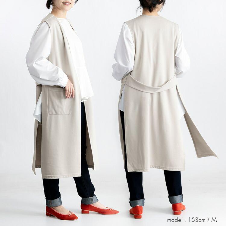 【送料無料】 サイドスリットロングジレ 4色 M L 洗える ノースリーブ レディース カットソー ベスト ロング丈 ストレッチ シワになりにくい 羽織 柔らか 上品 |  | 08