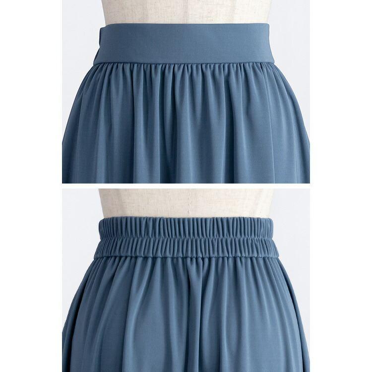 【アイボリーが残り僅か】【送料無料】 ひんやり軽やかなフレアスカート M L 洗える 接触冷感 UVカット レディース ボトムス スカート フレア ギャザー |  | 14