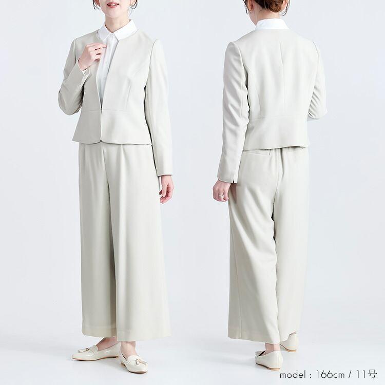 【送料無料】 美麗ワイドパンツ2点スーツ 2色 9-15号 洗える オールシーズン レディース フォーマル スーツ 冠婚葬祭 入卒式 ビジネス オフィス ハレの日 |  | 10