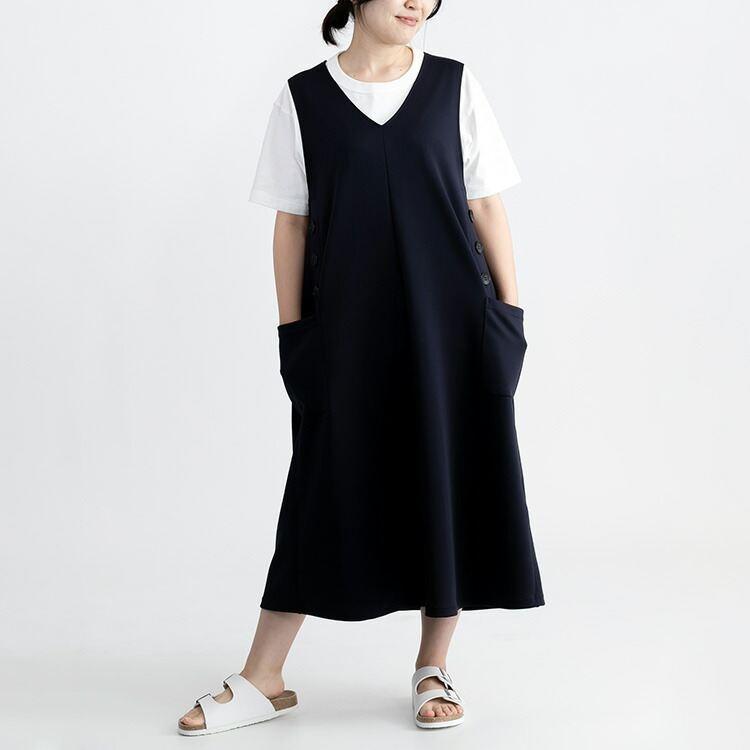 【送料無料】 軽めで合わせやすいジャンパースカート 洗える 防シワ レディース ワンピース ジャンパースカート ジャンスカ ポケット付き  6246 |  | 12