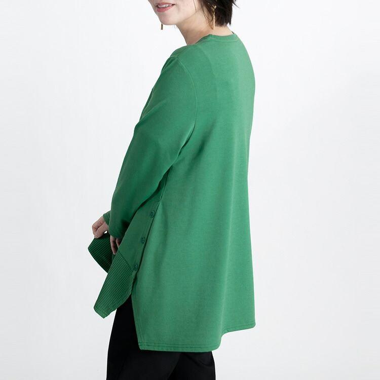 【残り僅か】【送料無料】 デザインヘム使いチュニック 6色 M L 洗える 長袖 レディース トップス カットソー チュニック クルーネック プルオーバー 体型カバー |  | 11