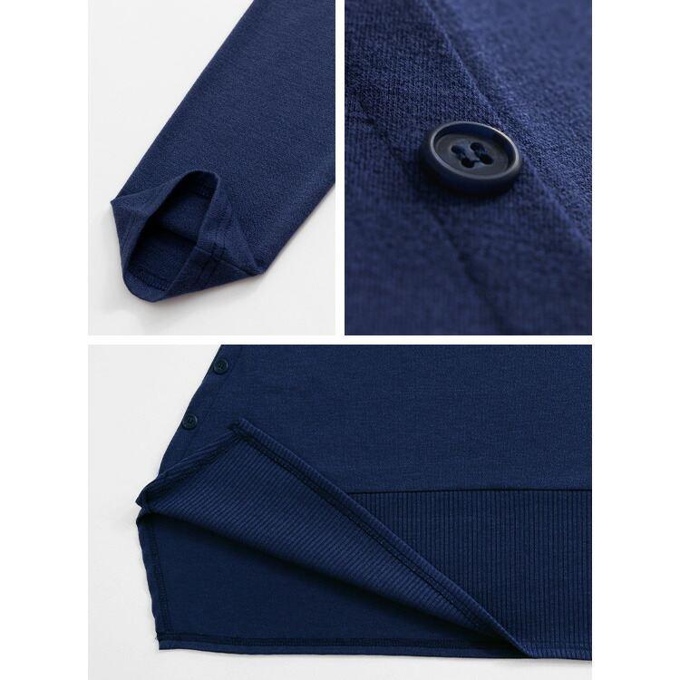 【送料無料】 デザインヘム使いチュニック 6色 M L 洗える レディース トップス カットソー クルーネック 長袖 プルオーバー 伸縮性 体型隠し お尻隠し |  | 17