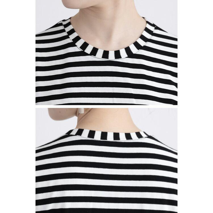 【送料無料】無地×ボーダーレイヤード2点セット 2色 M L 洗える レディース トップス アンサンブル プルオーバー ベスト |  | 13