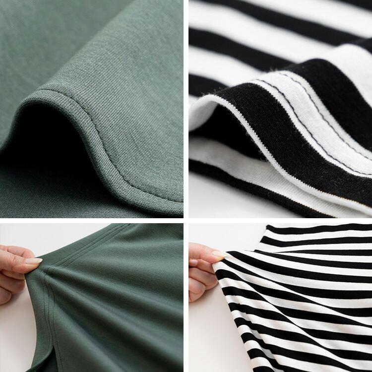 【送料無料】無地×ボーダーレイヤード2点セット 2色 M L 洗える レディース トップス アンサンブル プルオーバー ベスト |  | 02