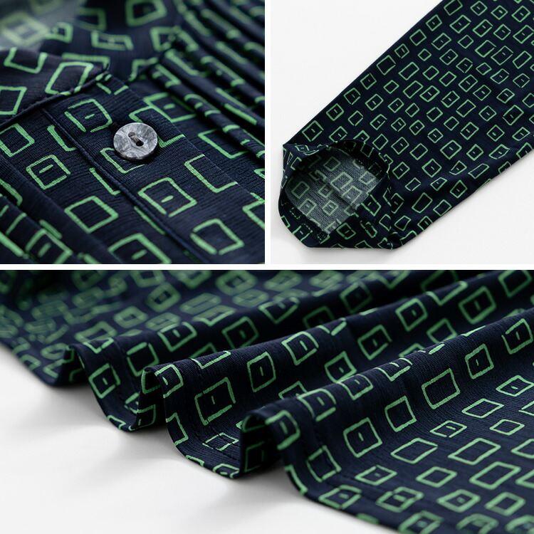 【大幅値下】 シワにならない総柄ピンタックブラウス M-LL 2柄 3色 洗える 長袖 レディース トップス ブラウス チュニック 幾何柄 速乾 ストレッチ 春秋 |  | 17