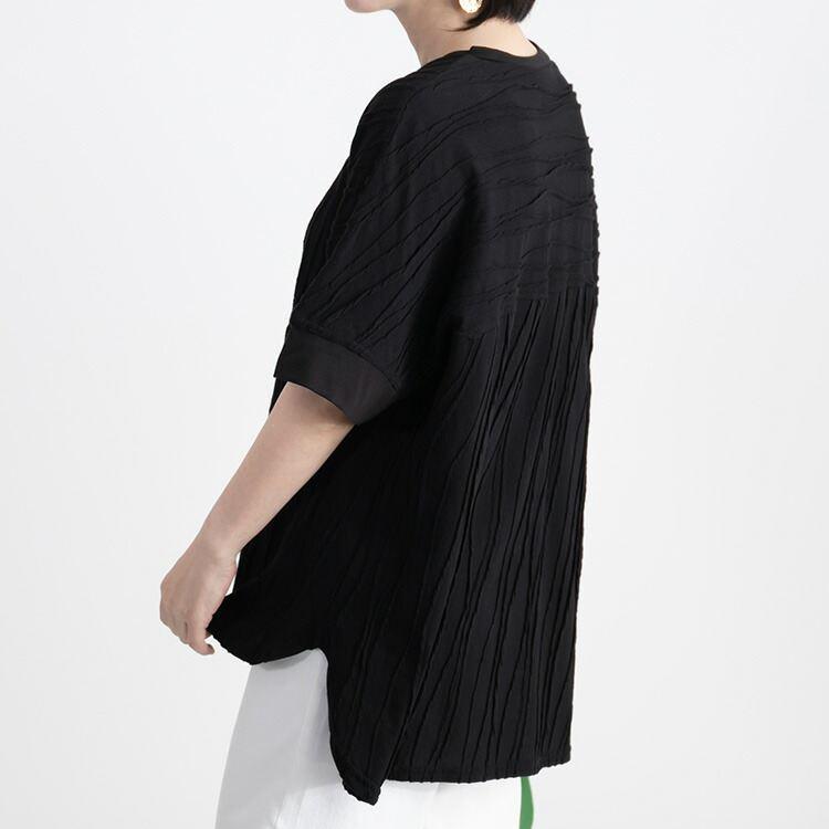 【送料無料】 波柄ジャガードチュニック 洗える 五分袖 レディース トップス チュニック ゆったり ラウンドスリット 大人 上品 8229 |  | 13