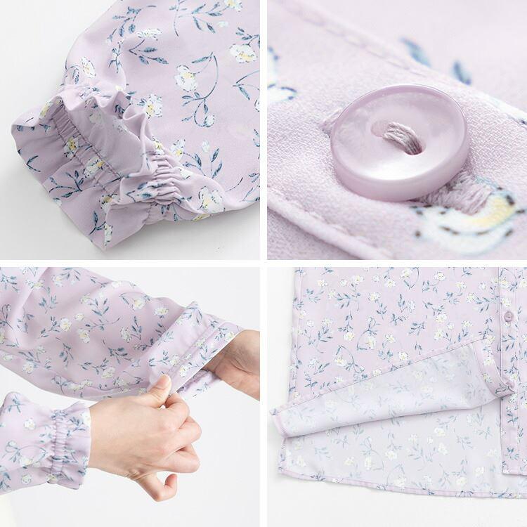 【送料無料】 小花柄プリントブラウス 洗える 長袖 レディース トップス ブラウス プリント 花柄 大人 とろみ ゆったり 上品 キレイめ 8789 |  | 12
