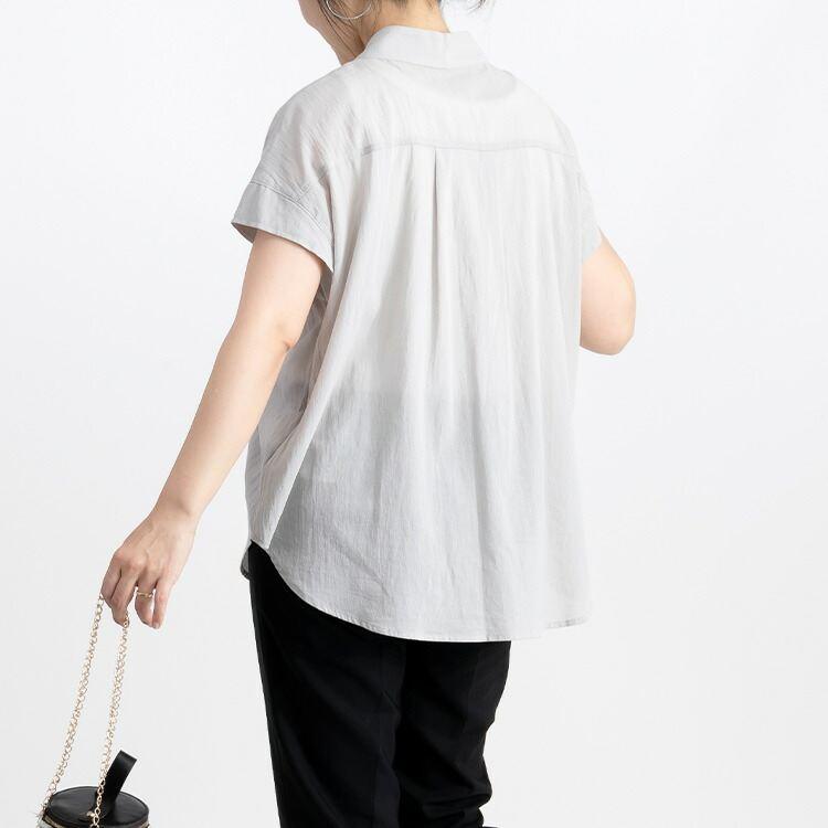 【大幅値下】 綿強撚ブラウス M L 洗える 半袖 綿100％ レディース トップス ブラウス チュニック 大人 きれいめ 上品 キレカジ コットン 無地 1820 |  | 06