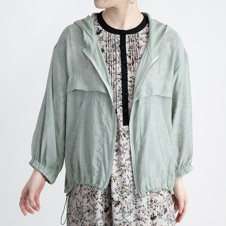 【大幅値下】 ヴィンテージサテンのシアーブルゾン 洗える 軽い 軽量 レディース アウター ジャケット 透け感 ゆったり 体型隠し 3111 |  | 11