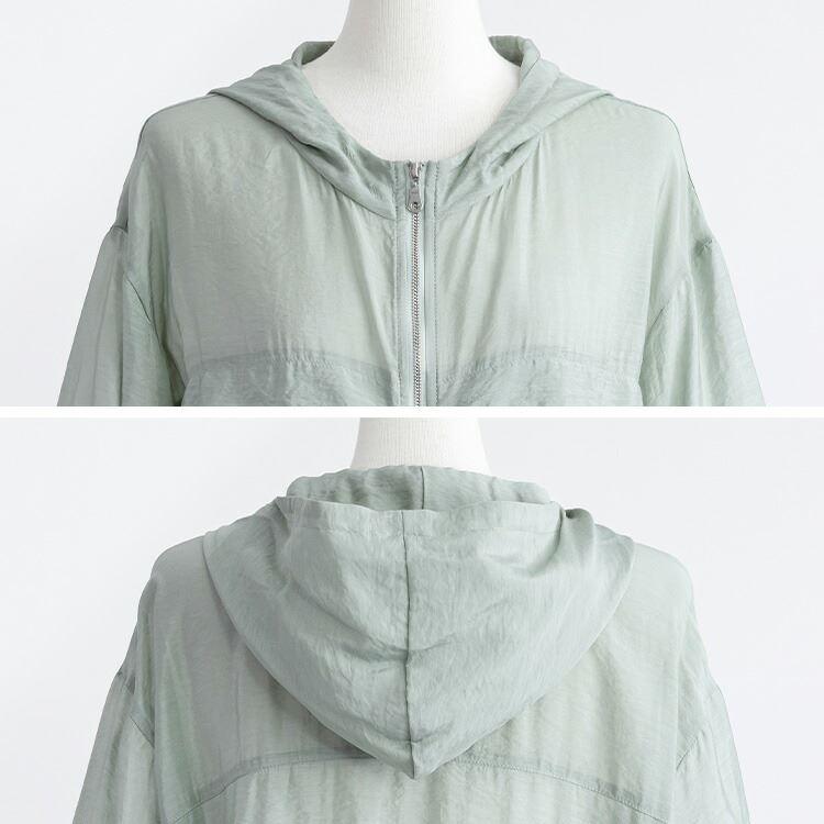【大幅値下】 ヴィンテージサテンのシアーブルゾン 洗える 軽い 軽量 レディース アウター ジャケット 透け感 ゆったり 体型隠し 3111 |  | 15