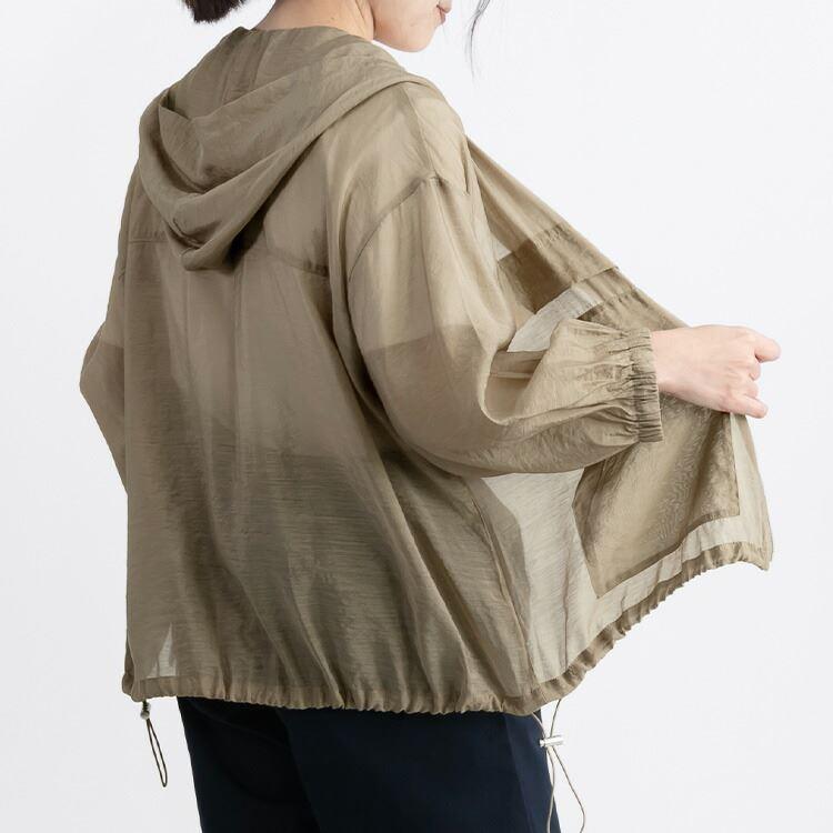 【大幅値下】 ヴィンテージサテンのシアーブルゾン 洗える 軽い 軽量 レディース アウター ジャケット 透け感 ゆったり 体型隠し 3111 |  | 08