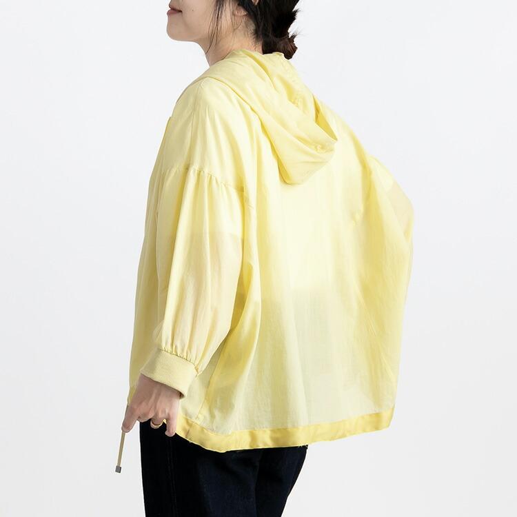 【送料無料】 超軽量の綿100%ブルゾン 洗える レディース アウター ジャケット ブルゾン フード付き 体型カバー 軽い 日焼け対策 1211 |  | 11