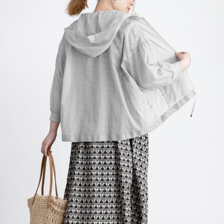 【送料無料】 超軽量の綿100%ブルゾン 洗える レディース アウター ジャケット ブルゾン フード付き 体型カバー 軽い 日焼け対策 1211 |  | 07