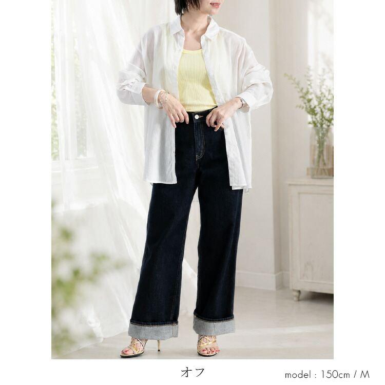 【送料無料/再入荷】 楽ちんケア！綿楊柳100%ブラウス 5色 M L 洗える 長袖 レディース トップス ブラウス シャツ シアー 軽量 イージーケア 体型カバー 春夏秋 |  | 10