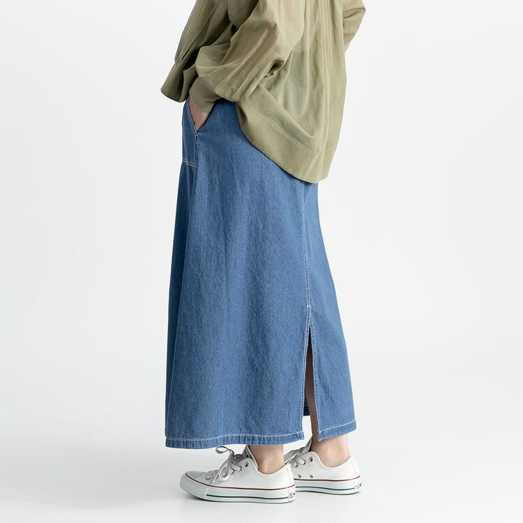 【送料無料】 デニムロングスカート 3色 M L 洗える 綿100% レディース ボトムス スカート ロングスカート デニムスカート 軽量 オールシーズン 春夏秋冬 4334 |  | 08