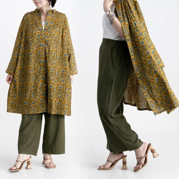 【送料無料】 麻混ワイドパンツ 洗える レディース ボトムス パンツ ワイドパンツ ウエストゴム 体型カバー キレイめ 上品 楽ちん 春夏秋  5334 |  | 12