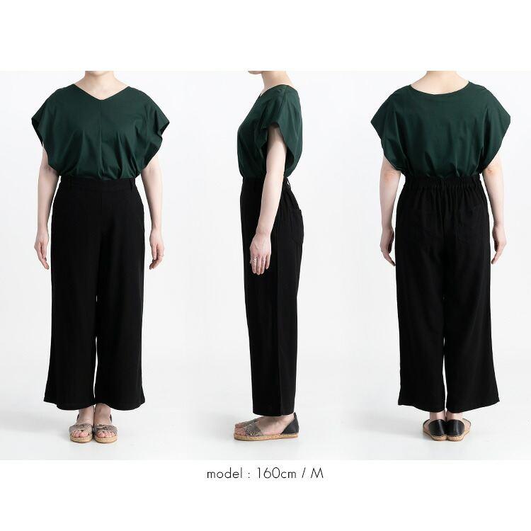【送料無料】麻混ワイドパンツ 5色 M L 洗える レディース ボトムス パンツ ワイドパンツ ウエストゴム 体型カバー キレイめ 上品 楽ちん 春夏秋 5334 |  | 19