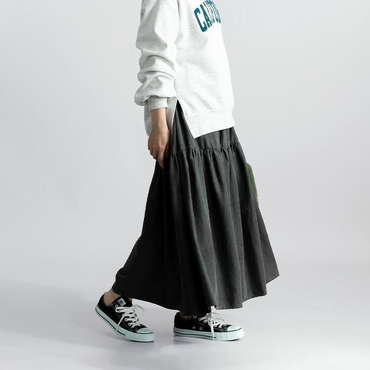 【送料無料】 マイクロコーデュロイ切替ギャザースカート 4色 M-L 洗える レディース ボトムス スカート Aライン 体型カバー コーデュロイ ドロスト |  | 10