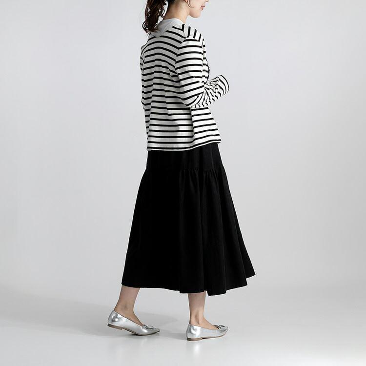 【送料無料】 マイクロコーデュロイ切替ギャザースカート 4色 M-L 洗える レディース ボトムス スカート Aライン 体型カバー コーデュロイ ドロスト |  | 12