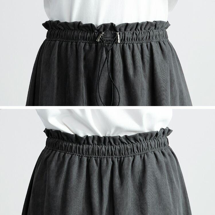 【送料無料】 マイクロコーデュロイ切替ギャザースカート 4色 M-L 洗える レディース ボトムス スカート Aライン 体型カバー コーデュロイ ドロスト |  | 13