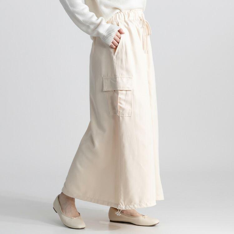 【大幅値下】 マイクロコーデュロイカーゴスカート 4色 M-L 洗える ロング丈 レディース ボトムス スカート Aライン カーゴスカート ミリタリースカート |  | 06