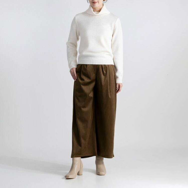 【大幅値下】 コーデュロイワイドパンツ 4色 M L 洗える レディース ボトムス パンツ ワイドパンツ コーデュロイパンツ ウエストゴム 楽ちん 春秋冬 |  | 09