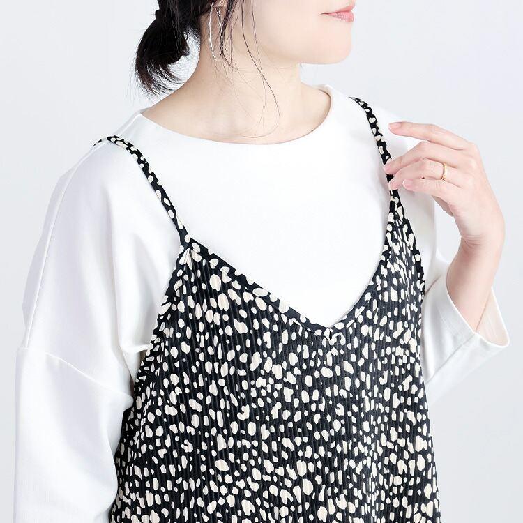 【送料無料/再入荷】 クリスタルプリーツキャミワンピース 6色 M-L 洗える レディース トップス ワンピース キャミワンピ プリーツ 大人 体型カバー 春夏秋冬 |  | 15