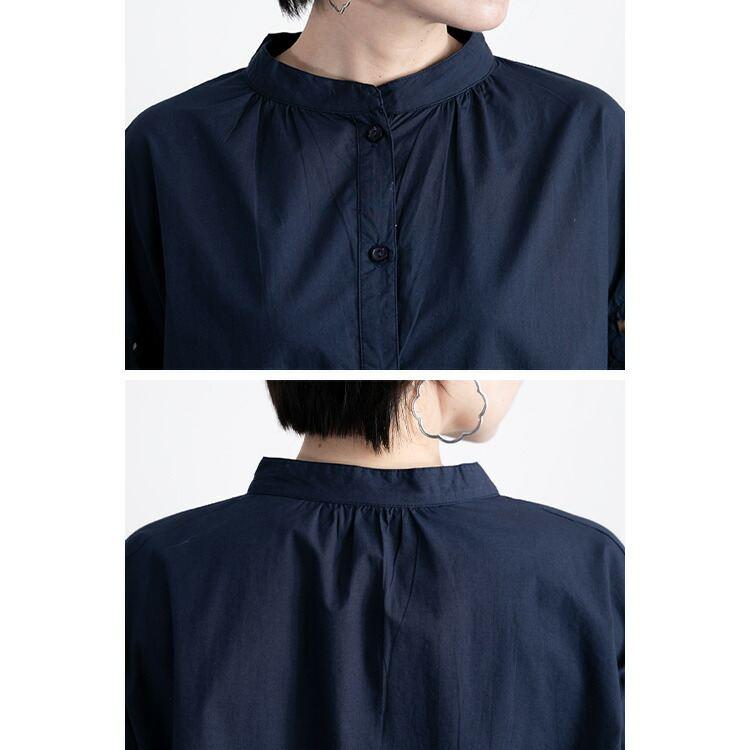 【送料無料】袖刺繍ブラウス 3色 M L 洗える 綿100% 長袖 レディース トップス ブラウス チュニック 袖刺? 体型カバー |  | 17