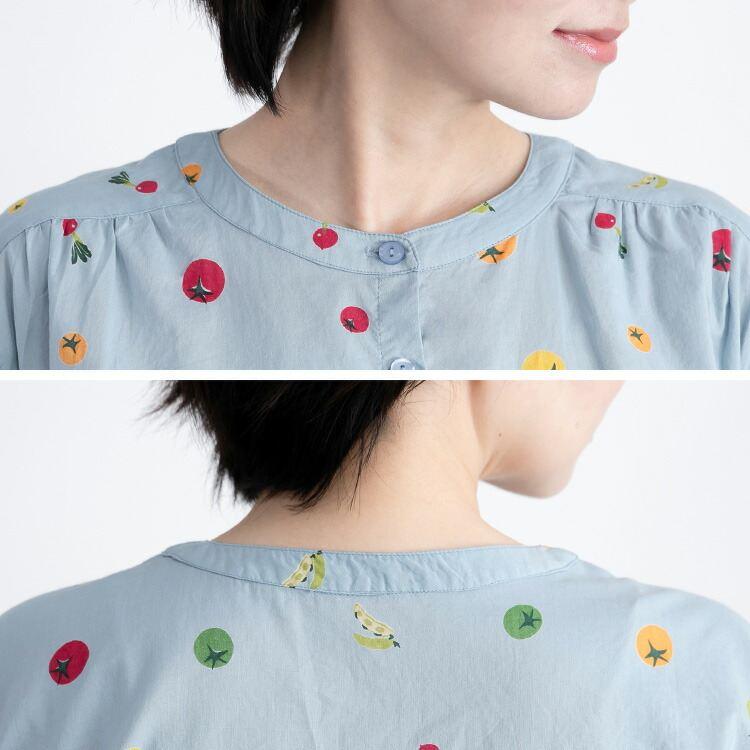 【送料無料】 綿100％ベジタブル柄ブラウス 洗える 七分袖 レディース トップス ブラウス 野菜柄 ナチュラル 軽量 大人 天然素材 リラックス 2488 |  | 14