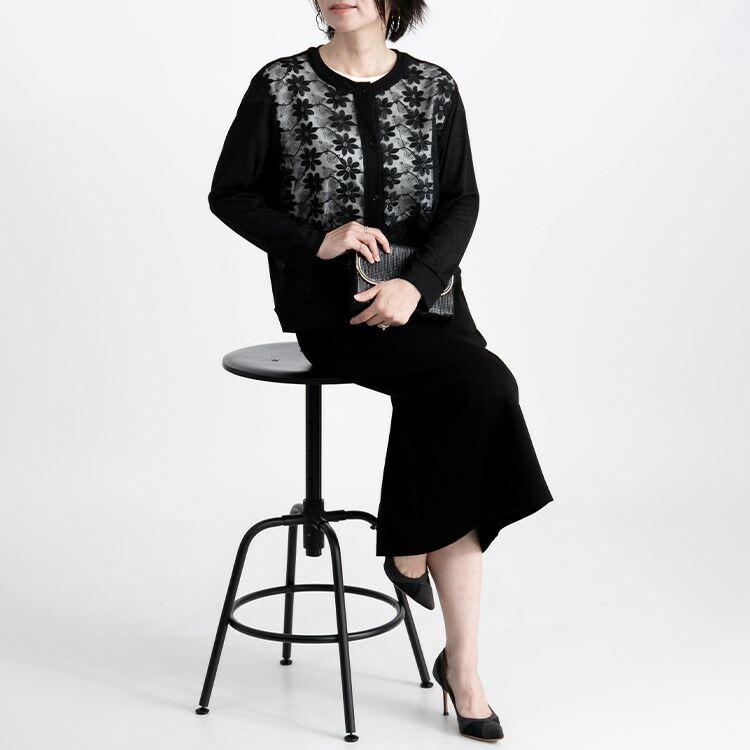 【送料無料】 刺繍カーディガン 洗える 長袖 レディース トップス アウター カーディガン 羽織り 涼しい レース シャリ感 通気性 大人 花柄 刺繍 きれい 6989 |  | 15